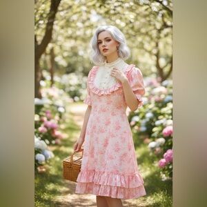 Bodyline Sweet Lolita Pink Floral OP Dress 2L Harajuku J-Fashion Kawaii 2011 New